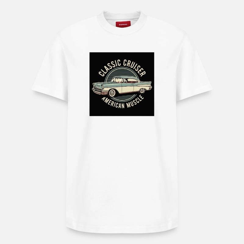Muscle Cruiser américain classique - T-shirt unisexe décontracté en coton Supima – de SPREAD - blanc