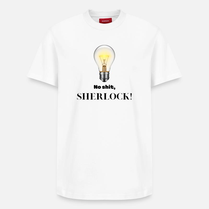 Kein Scheiß, Sherlock! - Relaxed Unisex Supima Cotton T-Shirt – von SPREAD - Weiß