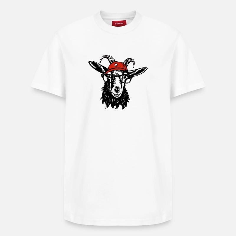 Billy bouc noir - T-shirt unisexe décontracté en coton Supima – de SPREAD - blanc