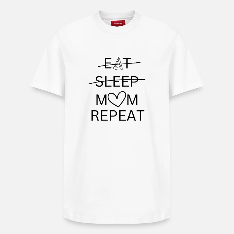 Manger, dormir, maman, répéter - T-shirt unisexe décontracté en coton Supima – de SPREAD - blanc