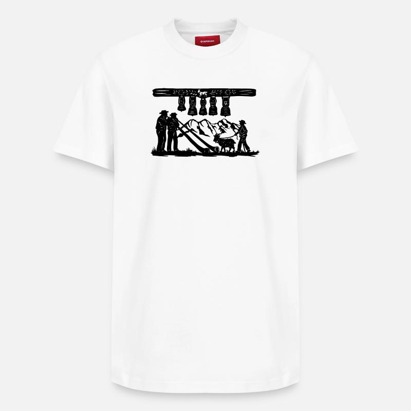 Glockenklang_black - T-shirt unisexe décontracté en coton Supima – de SPREAD - blanc