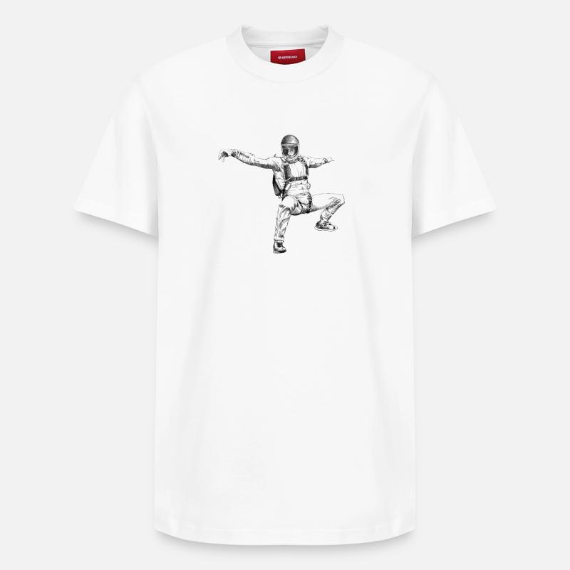 Parachutiste - T-shirt unisexe décontracté en coton Supima – de SPREAD - blanc