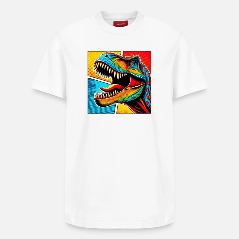 dinosaure - T-shirt unisexe décontracté en coton Supima – de SPREAD - blanc