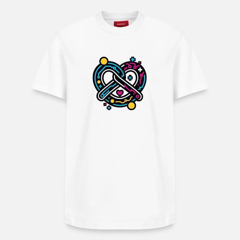 Cyber bretzel - T-shirt unisexe décontracté en coton Supima – de SPREAD - blanc