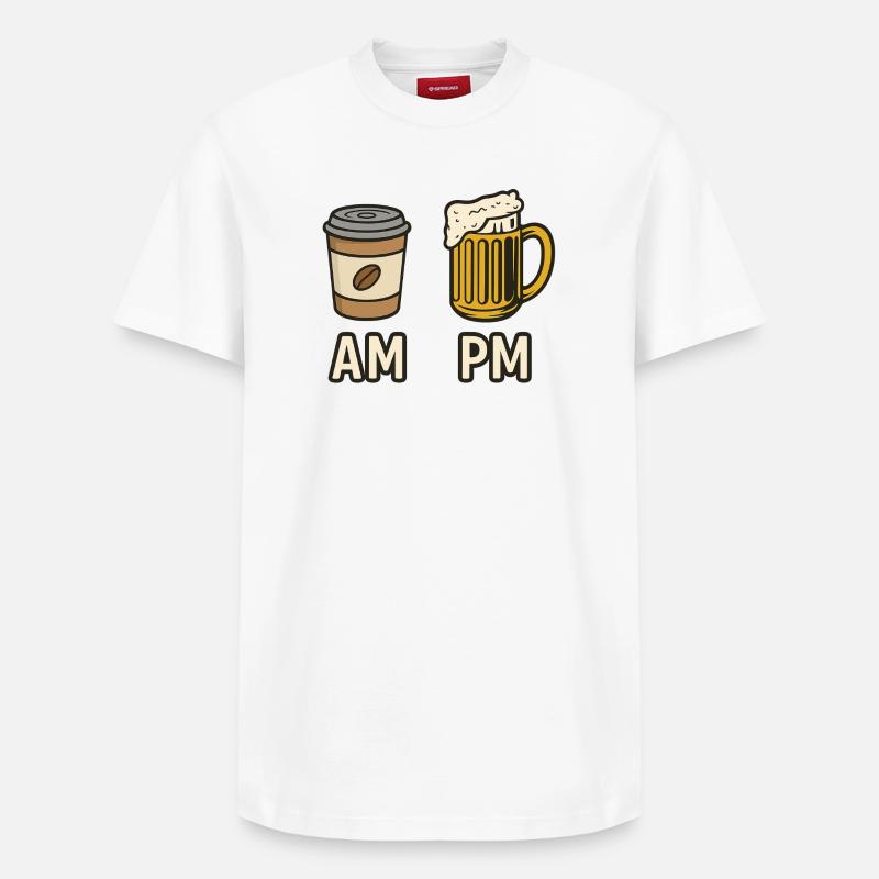Café bière  - T-shirt unisexe décontracté en coton Supima – de SPREAD - blanc