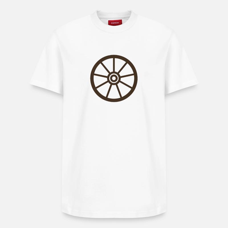 Roue - T-shirt unisexe décontracté en coton Supima – de SPREAD - blanc