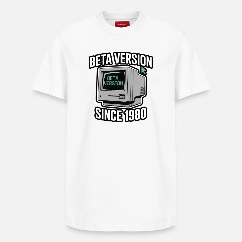 Retro Computer Beta Version Design - Relaxed Unisex Supima Cotton T-Shirt – von SPREAD - Weiß