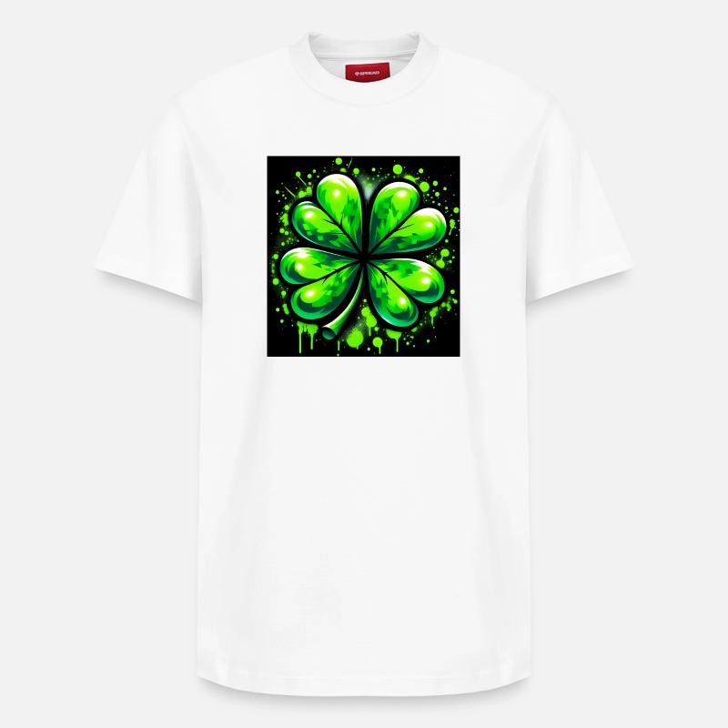 Trèfle à quatre feuilles - T-shirt unisexe décontracté en coton Supima – de SPREAD - blanc