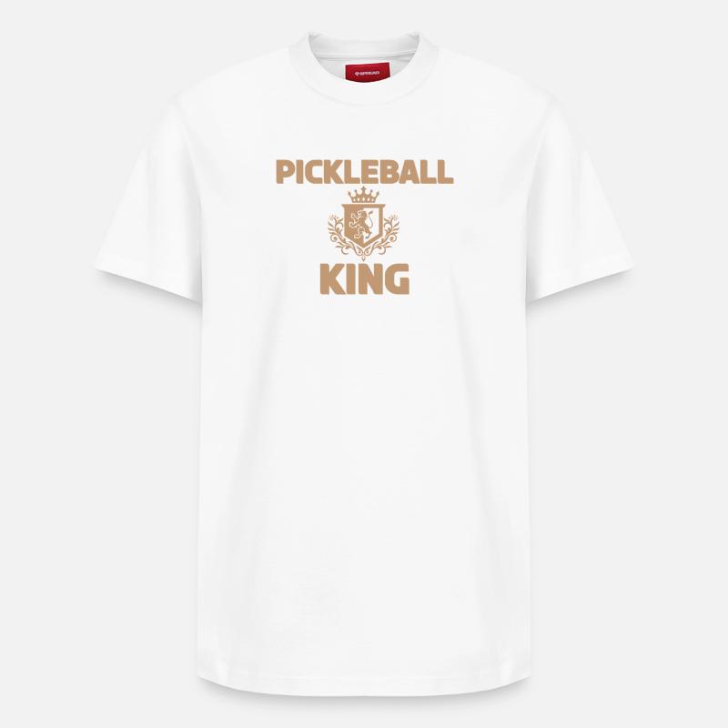 Conception de motif Pickleball King - T-shirt unisexe décontracté en coton Supima – de SPREAD - blanc