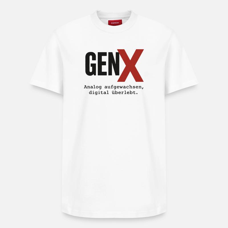 Conception rétro numérique GenX - T-shirt unisexe décontracté en coton Supima – de SPREAD - blanc