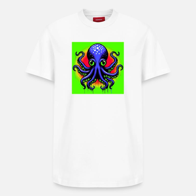Krake - Relaxed Unisex Supima Cotton T-Shirt – von SPREAD - Weiß