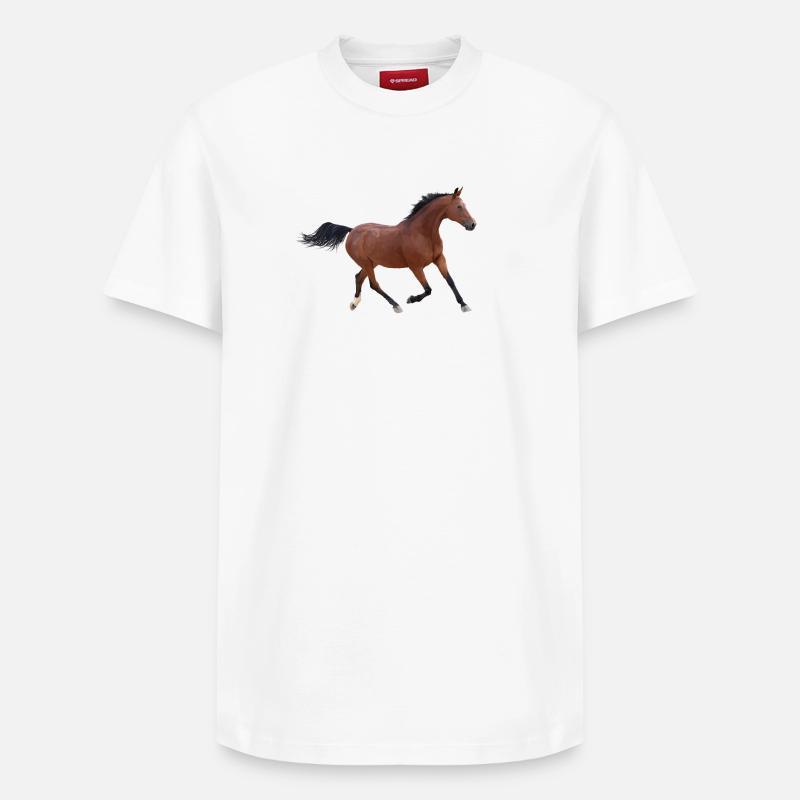 Cheval - T-shirt unisexe décontracté en coton Supima – de SPREAD - blanc