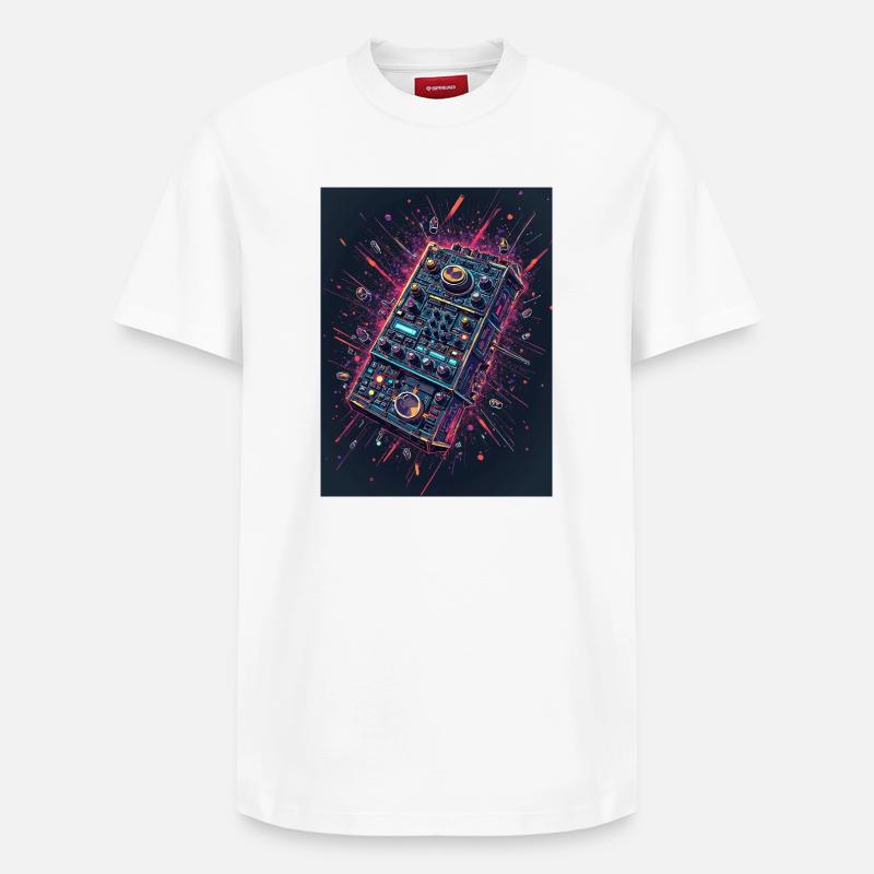 Digital DJ Controller Explosion - Relaxed Unisex Supima Cotton T-Shirt – von SPREAD - Weiß