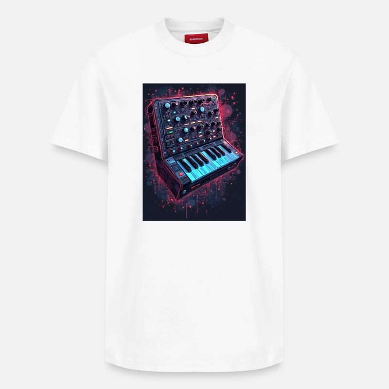 Conception artistique de synthétiseur numérique - T-shirt unisexe décontracté en coton Supima – de SPREAD - blanc