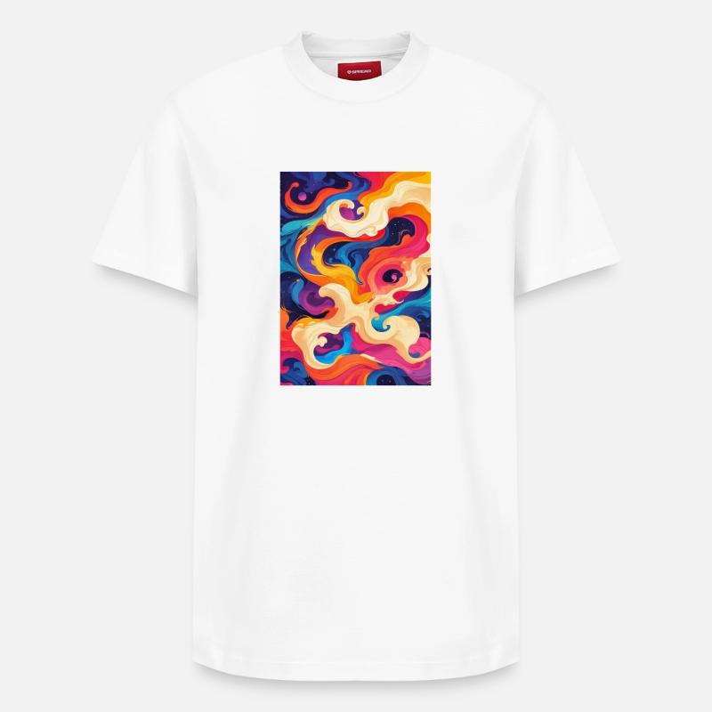 Tourbillon chromatique abstrait - T-shirt unisexe décontracté en coton Supima – de SPREAD - blanc