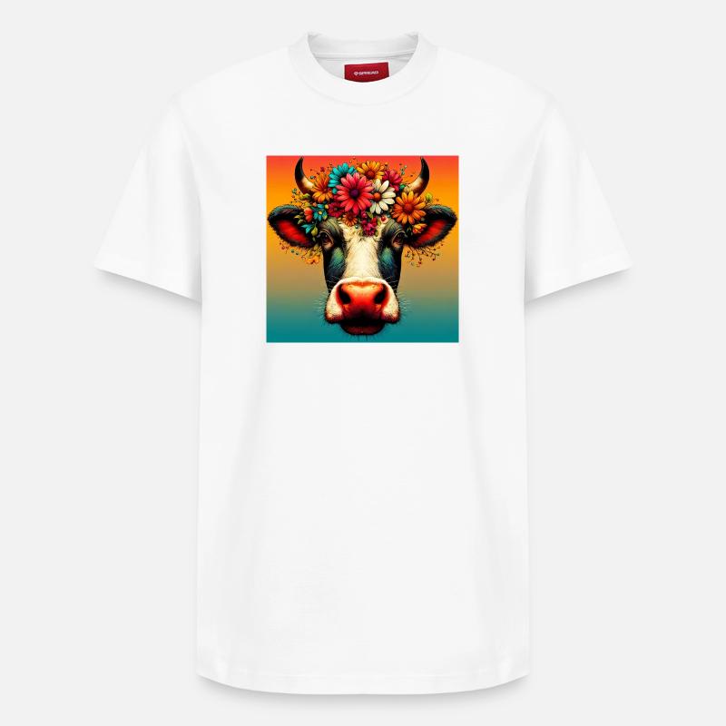 vache - T-shirt unisexe décontracté en coton Supima – de SPREAD - blanc