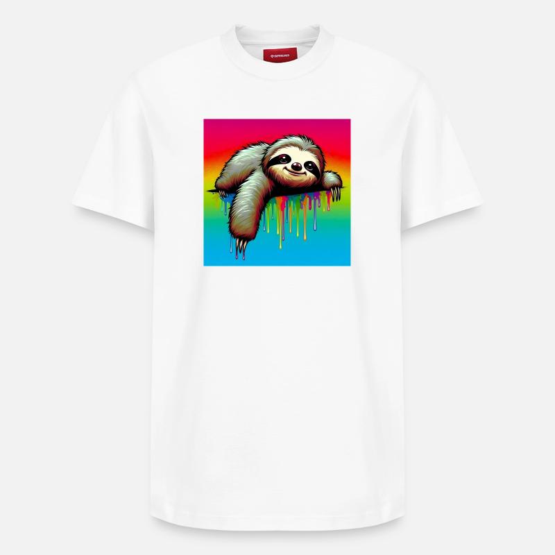 Faultier - Relaxed Unisex Supima Cotton T-Shirt – von SPREAD - Weiß