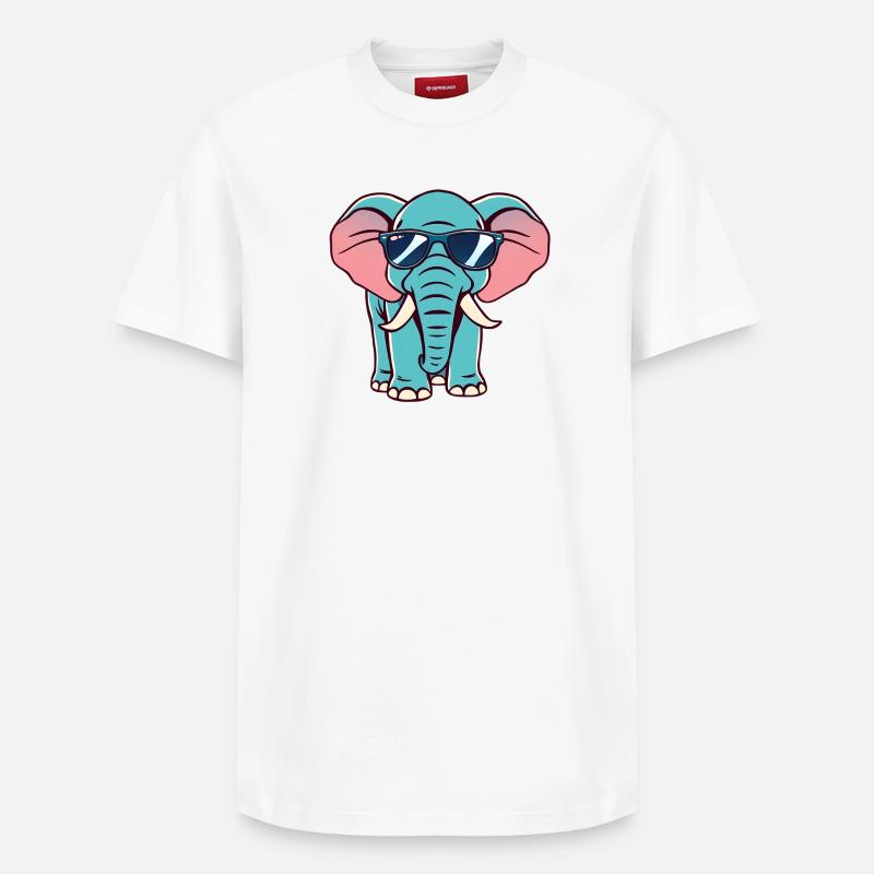 Éléphant - T-shirt unisexe décontracté en coton Supima – de SPREAD - blanc