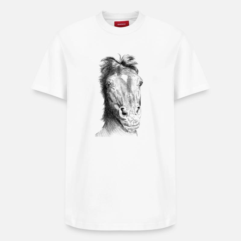 Cheval - T-shirt unisexe décontracté en coton Supima – de SPREAD - blanc