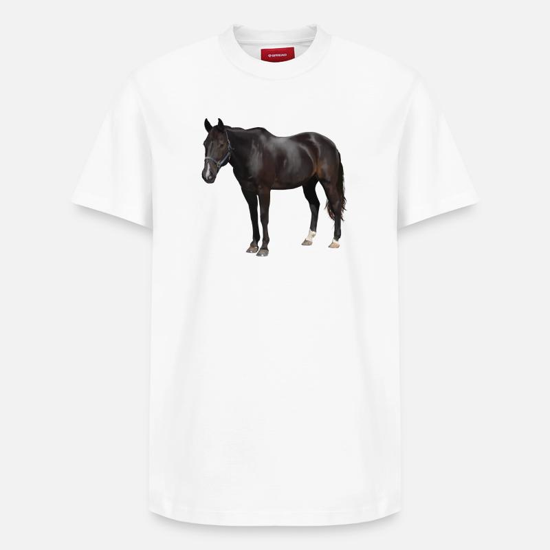 Cheval - T-shirt unisexe décontracté en coton Supima – de SPREAD - blanc