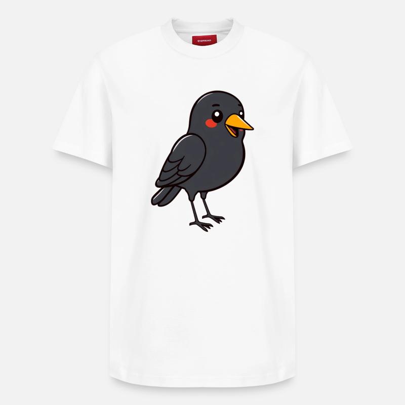 Amsel Vogel - Relaxed Unisex Supima Cotton T-Shirt – von SPREAD - Weiß