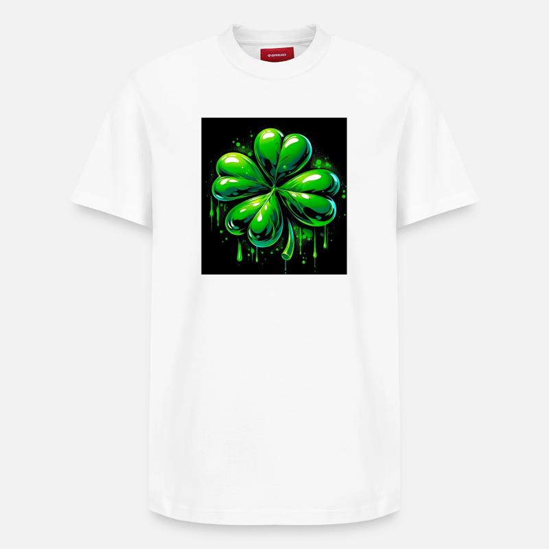 Trèfle à quatre feuilles - T-shirt unisexe décontracté en coton Supima – de SPREAD - blanc