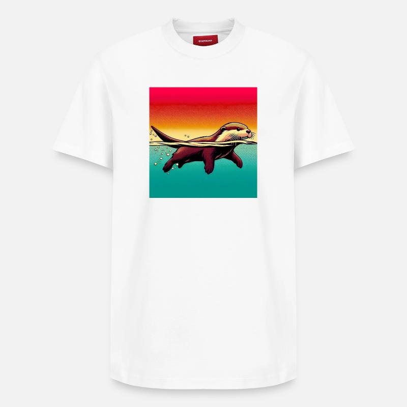 loutre - T-shirt unisexe décontracté en coton Supima – de SPREAD - blanc
