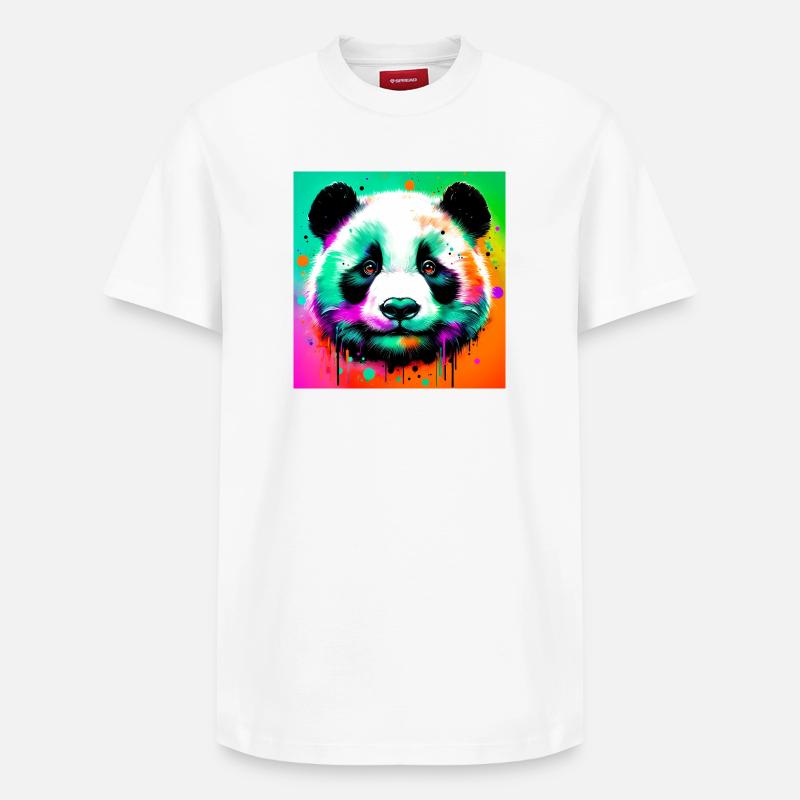 panda - T-shirt unisexe décontracté en coton Supima – de SPREAD - blanc