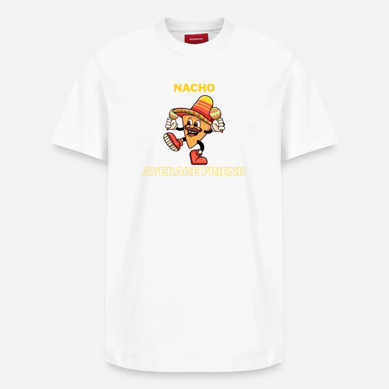 Nacho Durchschnittlicher Freund - Relaxed Unisex Supima Cotton T-Shirt – von SPREAD - Weiß