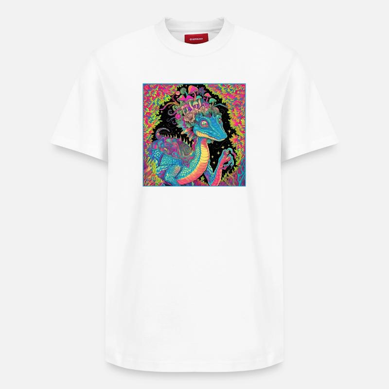Psychedelischer Walddrache Illustration - Relaxed Unisex Supima Cotton T-Shirt – von SPREAD - Weiß
