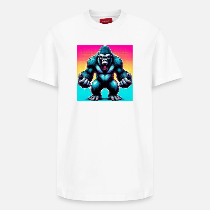 gorille - T-shirt unisexe décontracté en coton Supima – de SPREAD - blanc
