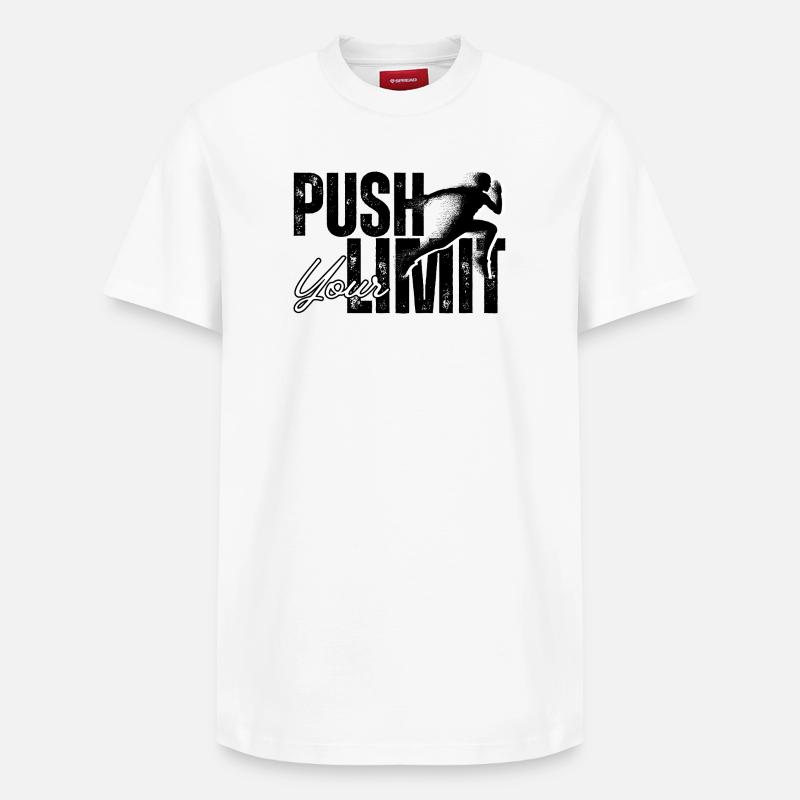 PUSH_YOUR_LIMIT - T-shirt unisexe décontracté en coton Supima – de SPREAD - blanc