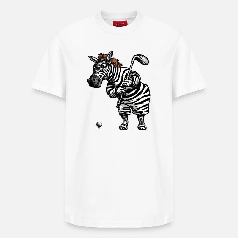 Zebra Golf - Relaxed Unisex Supima Cotton T-Shirt – von SPREAD - Weiß