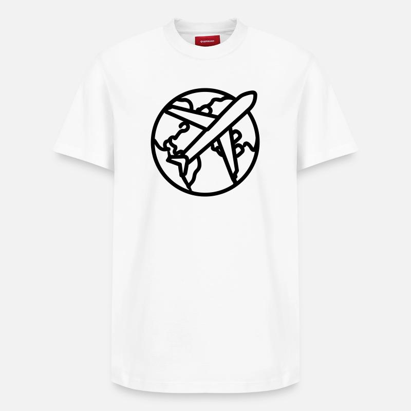 Voyage Monde - T-shirt unisexe décontracté en coton Supima – de SPREAD - blanc