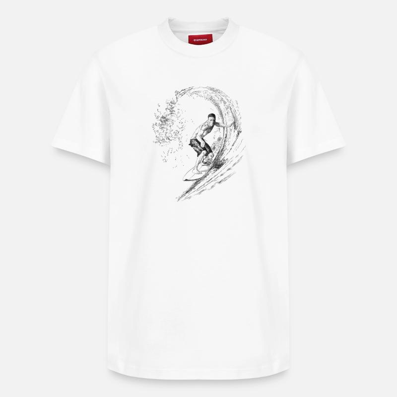Surf - T-shirt unisexe décontracté en coton Supima – de SPREAD - blanc