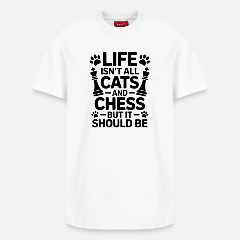 Chess Saying Chat Chess Gift - T-shirt unisexe décontracté en coton Supima – de SPREAD - blanc