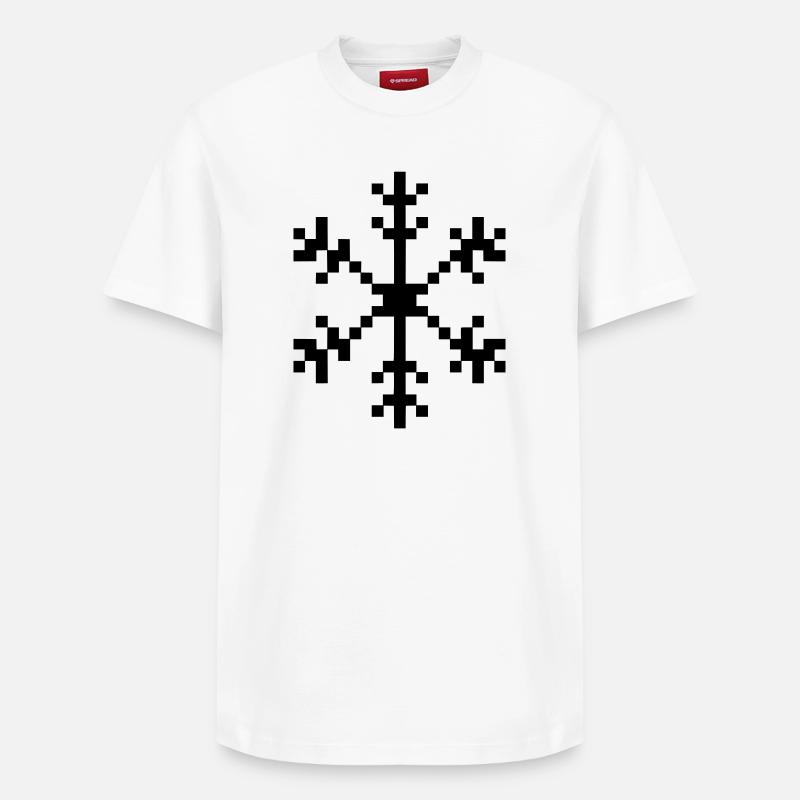 Snowflake pixel art - Relaxed Unisex Supima Cotton T-Shirt – by SPREAD - white