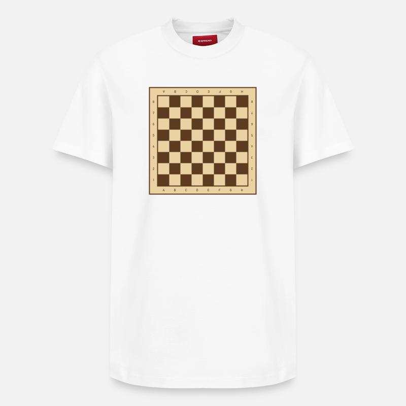 Conception classique en damier - T-shirt unisexe décontracté en coton Supima – de SPREAD - blanc