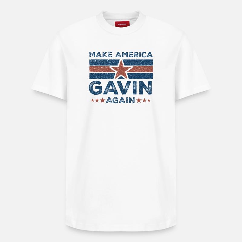 Gavin Make America - T-shirt unisexe décontracté en coton Supima – de SPREAD - blanc