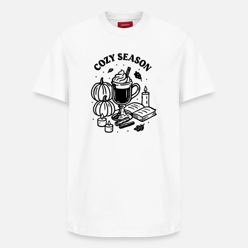Saison douillette, Illustration d’automne - T-shirt unisexe décontracté en coton Supima – de SPREAD - blanc