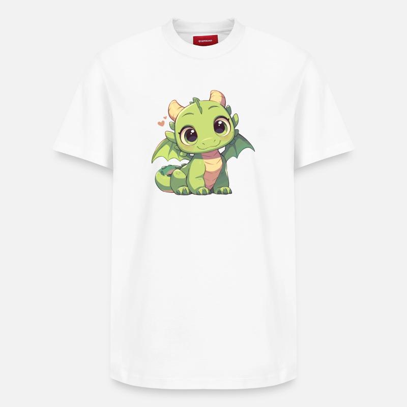 Drachen Drache - Relaxed Unisex Supima Cotton T-Shirt – von SPREAD - Weiß