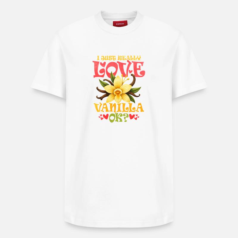 Illustration d'une fleur de vanille aimante - T-shirt unisexe décontracté en coton Supima – de SPREAD - blanc