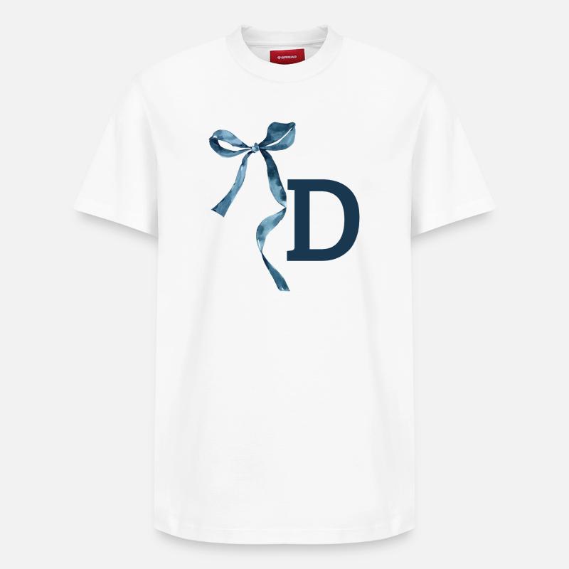 Monogramme d idée cadeau  - T-shirt unisexe décontracté en coton Supima – de SPREAD - blanc