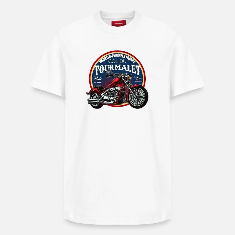 Badge VTT Tourmalet - T-shirt unisexe décontracté en coton Supima – de SPREAD - blanc