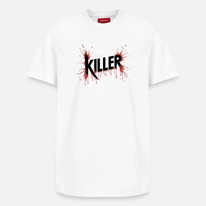 Tueur - Conception de sang tueur - T-shirt unisexe décontracté en coton Supima – de SPREAD - blanc