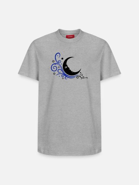 Mystical moon with stars night symbol - Relaxed Unisex Supima Cotton T-Shirt – by SPREAD - white