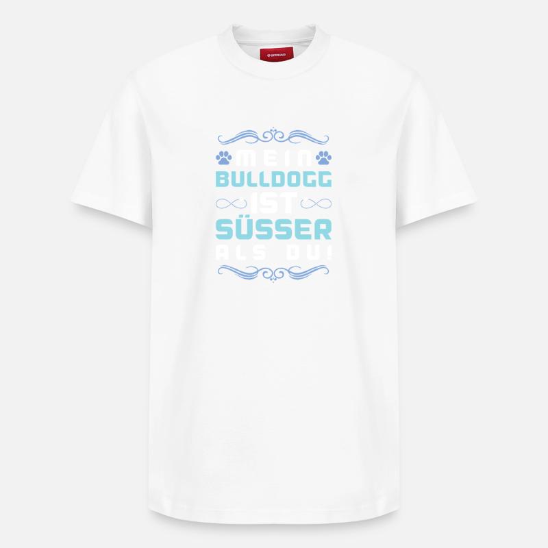 Dicton de chien bouledogue - T-shirt unisexe décontracté en coton Supima – de SPREAD - blanc