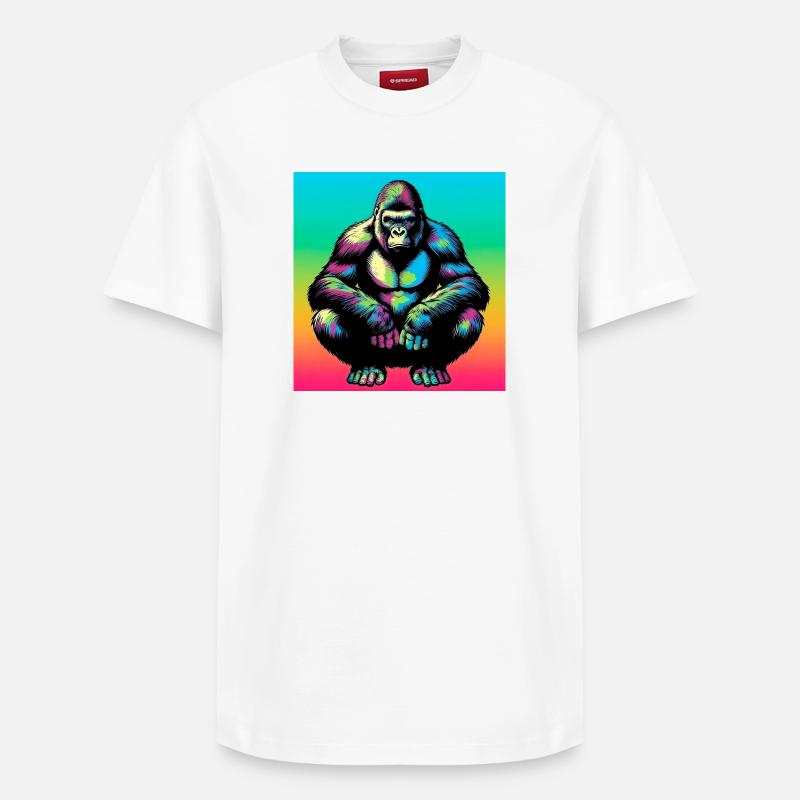 gorille - T-shirt unisexe décontracté en coton Supima – de SPREAD - blanc