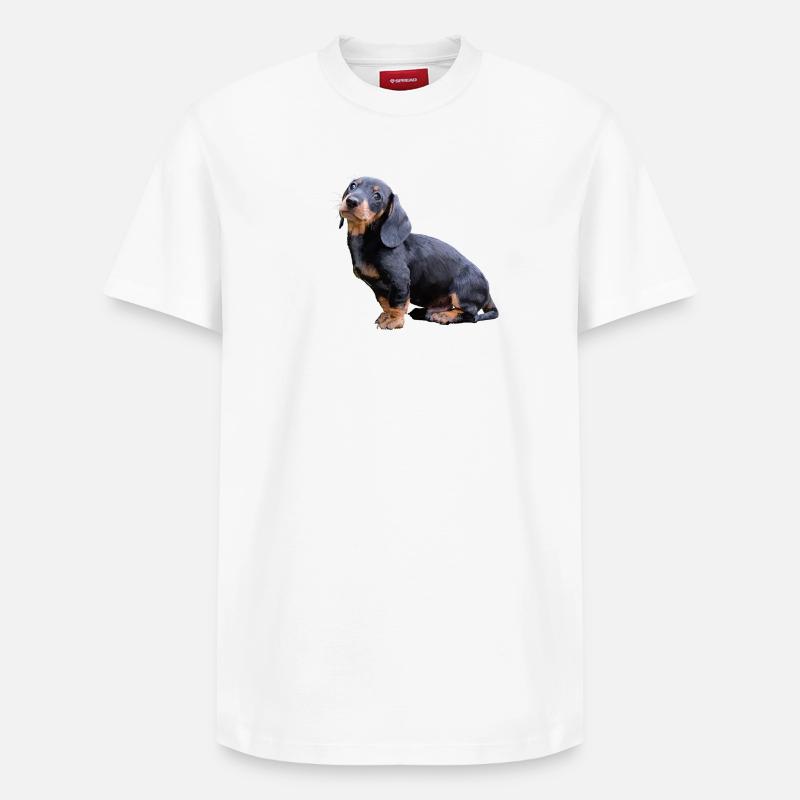 Dackel - Relaxed Unisex Supima Cotton T-Shirt – von SPREAD - Weiß