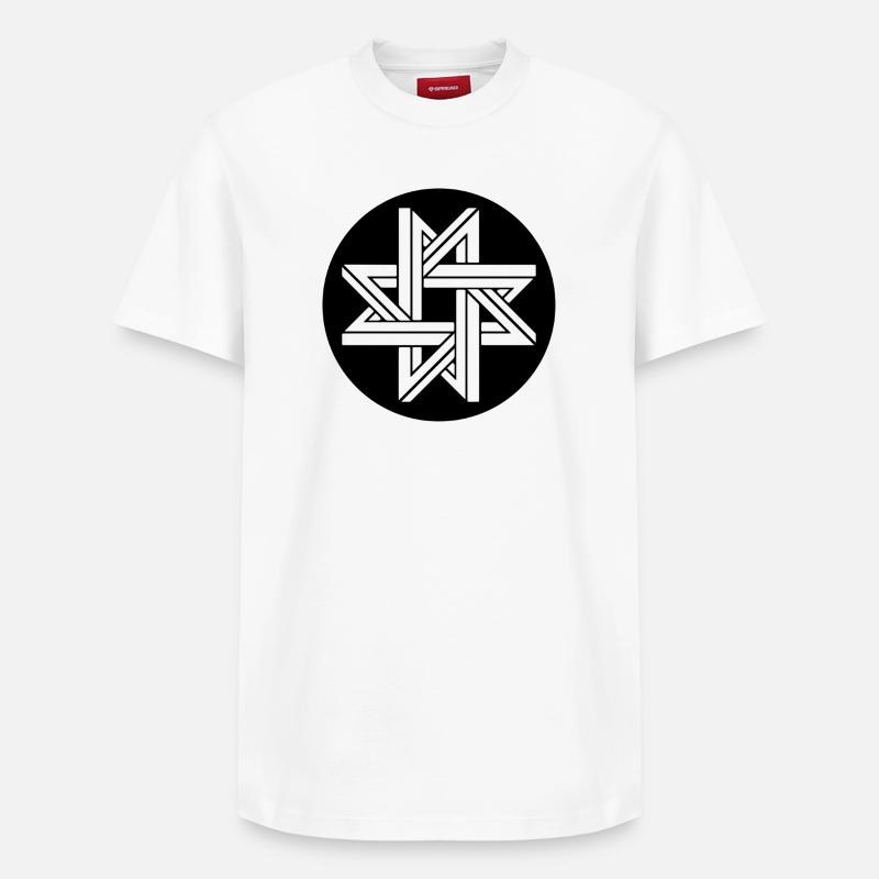 Étoile de géométrie impossible - T-shirt unisexe décontracté en coton Supima – de SPREAD - blanc
